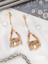 The Triangular Treasures- Golden Embellished Earrings