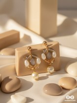 The Lily Pad- Golden Embellished Earrings