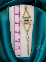 The Pyramid Reflection- Golden Embellished Earrings