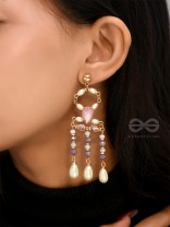 The Flowing Spring- Golden Embellished Earrings