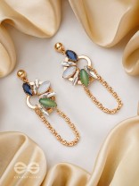 The Floral Vine- Golden Embellished Earrings