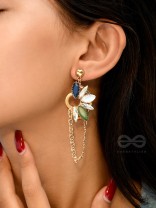 The Floral Vine- Golden Embellished Earrings