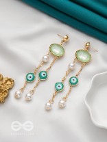 The Rain Cloud- Golden Embellished Earrings