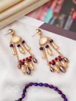 The Spring Fever- Golden Embellished Earrings