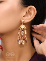 The Spring Fever- Golden Embellished Earrings