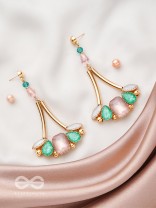 The Drooping Floret- Golden Embellished Earrings