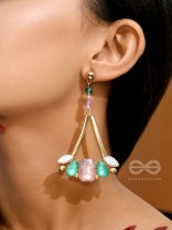 The Drooping Floret- Golden Embellished Earrings