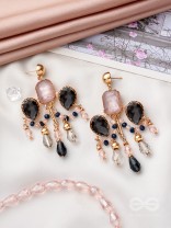 The Jeweled Wings - Golden Embellished Earrings