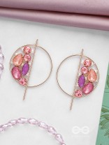 The Half Moon- Golden Embellished Earrings