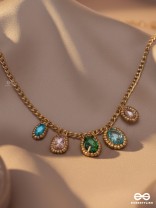 The Shining Stars- Golden Embellished Necklace With Anti-Tarnish Coating 