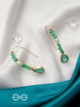 The Sea Tempest- Golden Embellished Hook Earrings