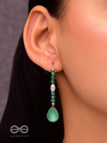 The Sea Tempest- Golden Embellished Hook Earrings