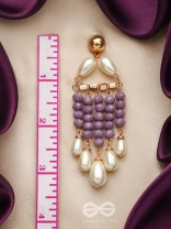The Violet Paradise- Golden Embellished Pearl Earrings