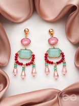 The Blazing Lantern- Golden Embellished Earrings