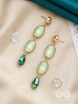 The Aqua Flurry- Golden Embellished Earrings