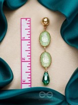 The Aqua Flurry- Golden Embellished Earrings