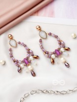 The Lavender Haze- Golden Embellished Earrings