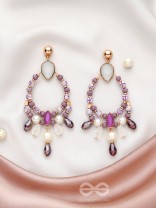 The Lavender Haze- Golden Embellished Earrings