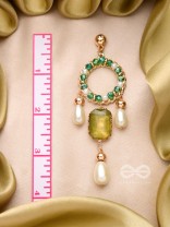 The Jade Mirror- Golden Pearl Earrings
