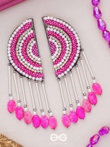 Tamarasi - The Lotus Pond - Beads And Cutdana Hand Embroidered Earrings