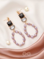 The Lavender Loop- Golden Embellished Earrings