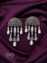 The Bohemian Tones- Oxidised Pearl Earrings