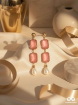 The Purple Prose- Golden Pearl Earrings