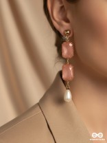 The Purple Prose- Golden Pearl Earrings
