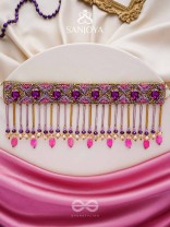 Aavsati- The Night Sky- Stones and Glass Beads Embroidered Choker Necklace 