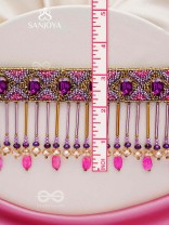 Aavsati- The Night Sky- Stones and Glass Beads Embroidered Choker Necklace 