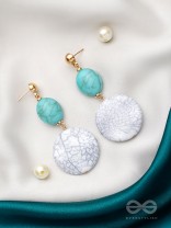 True Blue- Golden Embellished Earrings