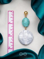 True Blue- Golden Embellished Earrings