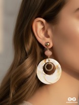 The Beige Wonder- Golden Embellished Earrings