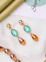 The Magic Mirror- Golden Embellished Earrings