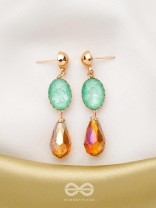 The Magic Mirror- Golden Embellished Earrings