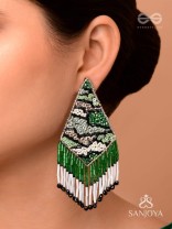 Rauhineya - The Luminous Emerald - Sequins And Cutdana Hand Embroidered Earrings