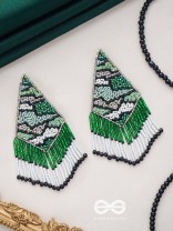 Rauhineya - The Luminous Emerald - Sequins And Cutdana Hand Embroidered Earrings