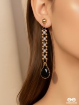 The Shades of Gray- Golden Embellished Earrings