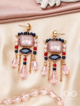 The Rose Petals- Golden Embellished Earrings