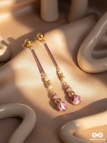 The Orchid Lane- Golden Embellished Earrings