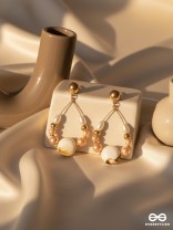 The 'Sea'nic Beauty - Golden Embellished Earrings