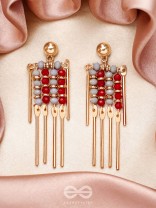 The Sparkling Fireworks- Golden Embellished Earrings