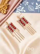 The Sparkling Fireworks- Golden Embellished Earrings