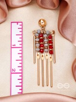 The Sparkling Fireworks- Golden Embellished Earrings