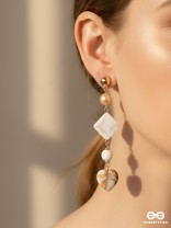 The Ocean Whisper- Golden Embellished Earrings