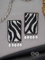 Adri - The Rainy Clouds - Cutdana And Glass Drops Hand Embroidered Earrings