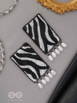 Adri - The Rainy Clouds - Cutdana And Glass Drops Hand Embroidered Earrings