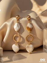 The 'Shell'abration- Golden Embellished Earrings