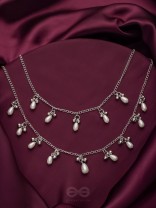 The Star-Studded Sky- Oxidised Pearls Layered Necklace