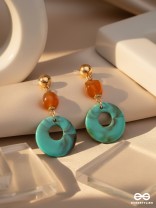 Drop in the Ocean- Golden Embellished Earrings